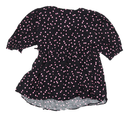 Womens UK Size 14 Marks and Spencer Black Wrap Blouse