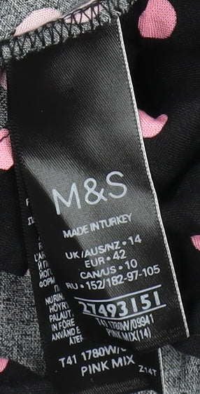 Womens UK Size 14 Marks and Spencer Black Wrap Blouse
