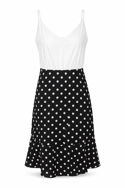 AX Paris Women's Black Polka Dot MIDI Slip Dress, Size 8