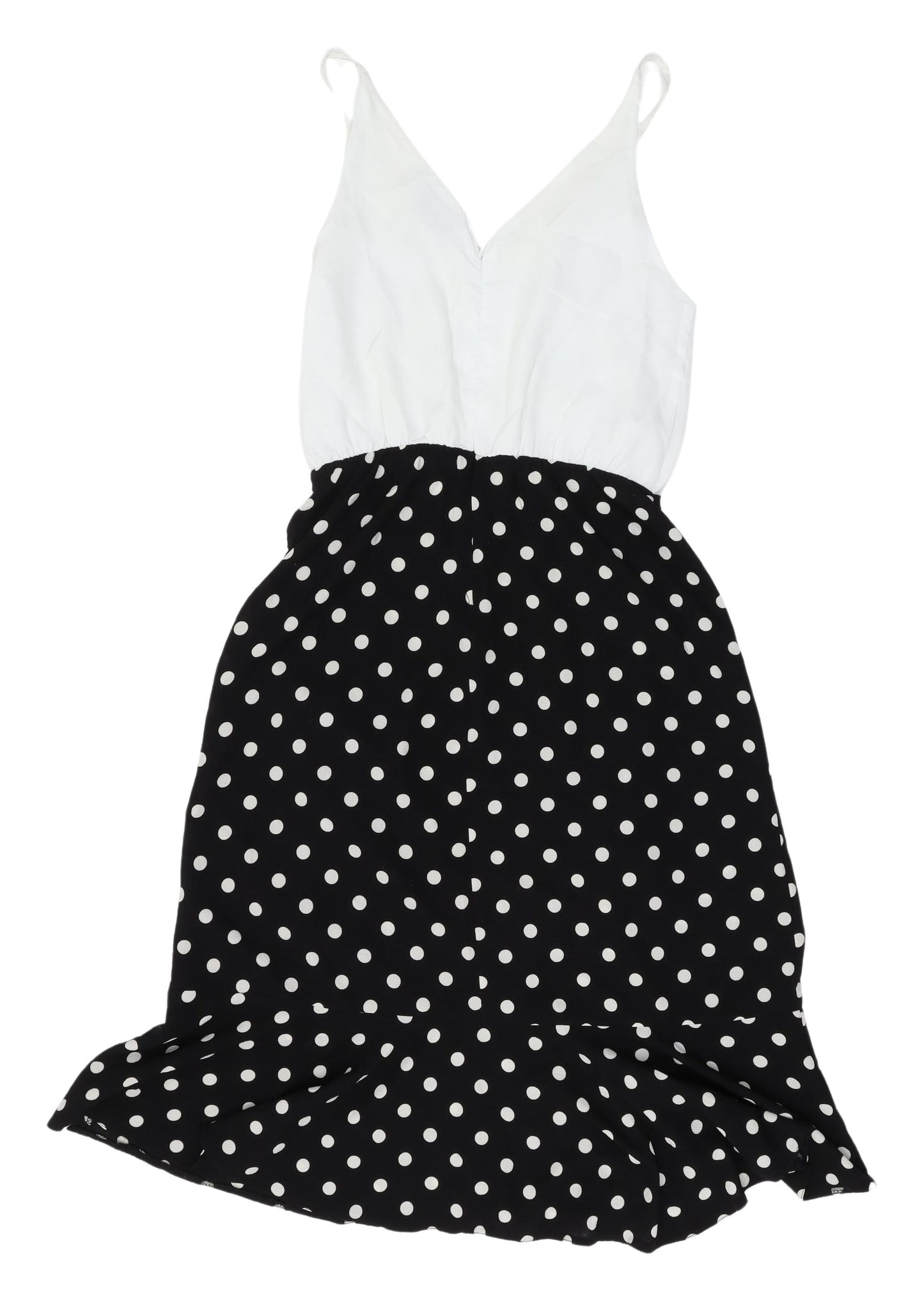 AX Paris Women's Black Polka Dot MIDI Slip Dress, Size 8