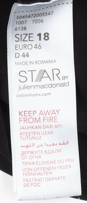 Womens UK Size 18 STAR by Julien Macdonald Black Basic Tank