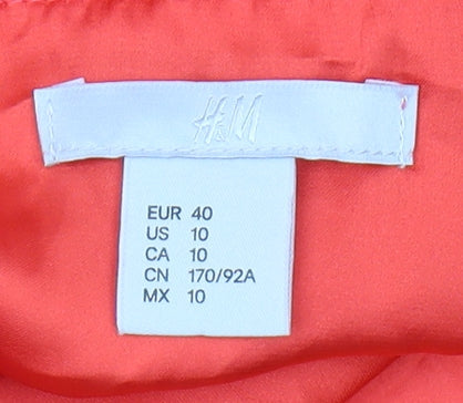 Womens UK Size 12 H&M Red Basic Tank