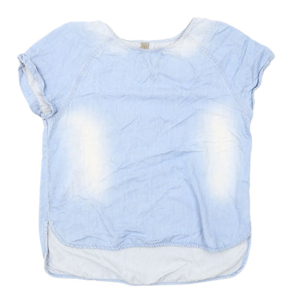 Womens UK Size 14 Denim Co. Blue Basic T-Shirt