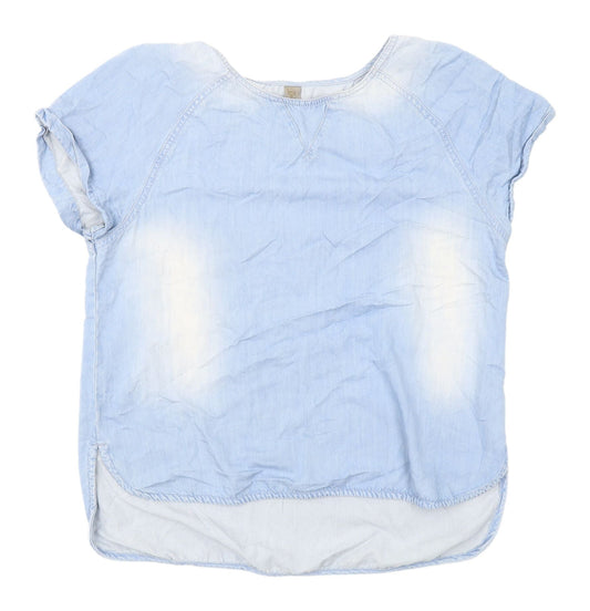 Denim Co. Women's Blue Short Sleeve Top Size 14