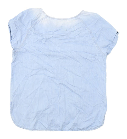 Womens UK Size 14 Denim Co. Blue Basic T-Shirt