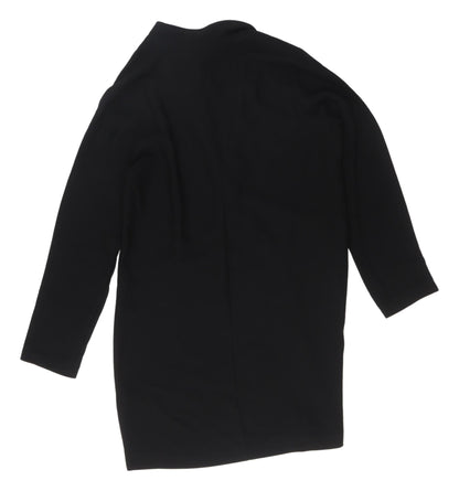 Laura Clem Black Wrap Dress, UK 16, Polyester, Long Sleeve