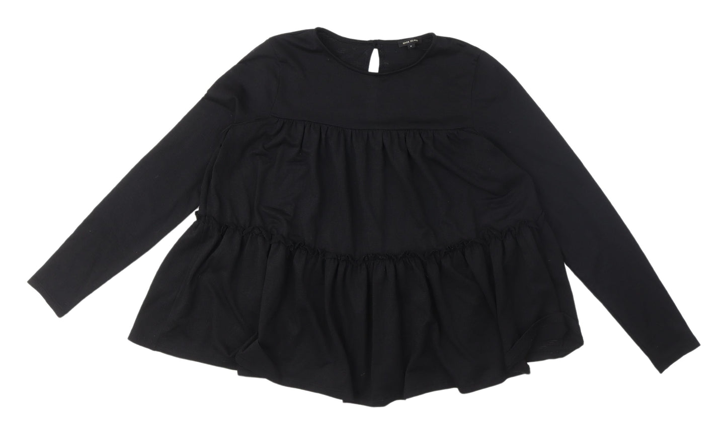 Womens UK Size 8 River Island Black  Blouse