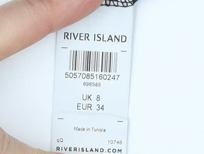 Womens UK Size 8 River Island Black  Blouse