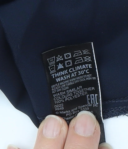 Womens UK Size 8 Marks and Spencer Blue Basic Button-Up