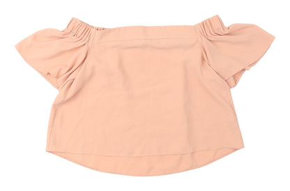 Womens UK Size 10 Topshop Beige Off the Shoulder Blouse