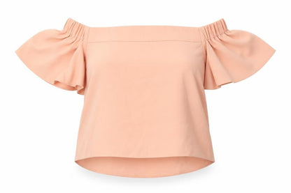 Womens UK Size 10 Topshop Beige Off the Shoulder Blouse