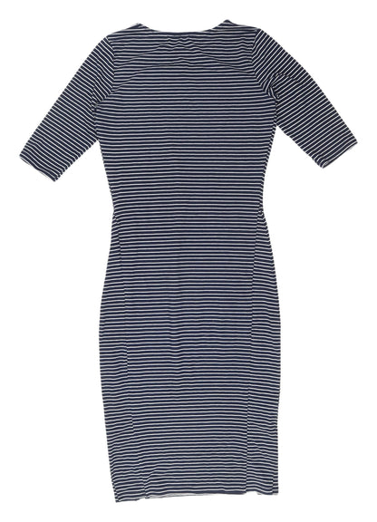Sugarhill Women Blue Striped Sheath Dress Size 8