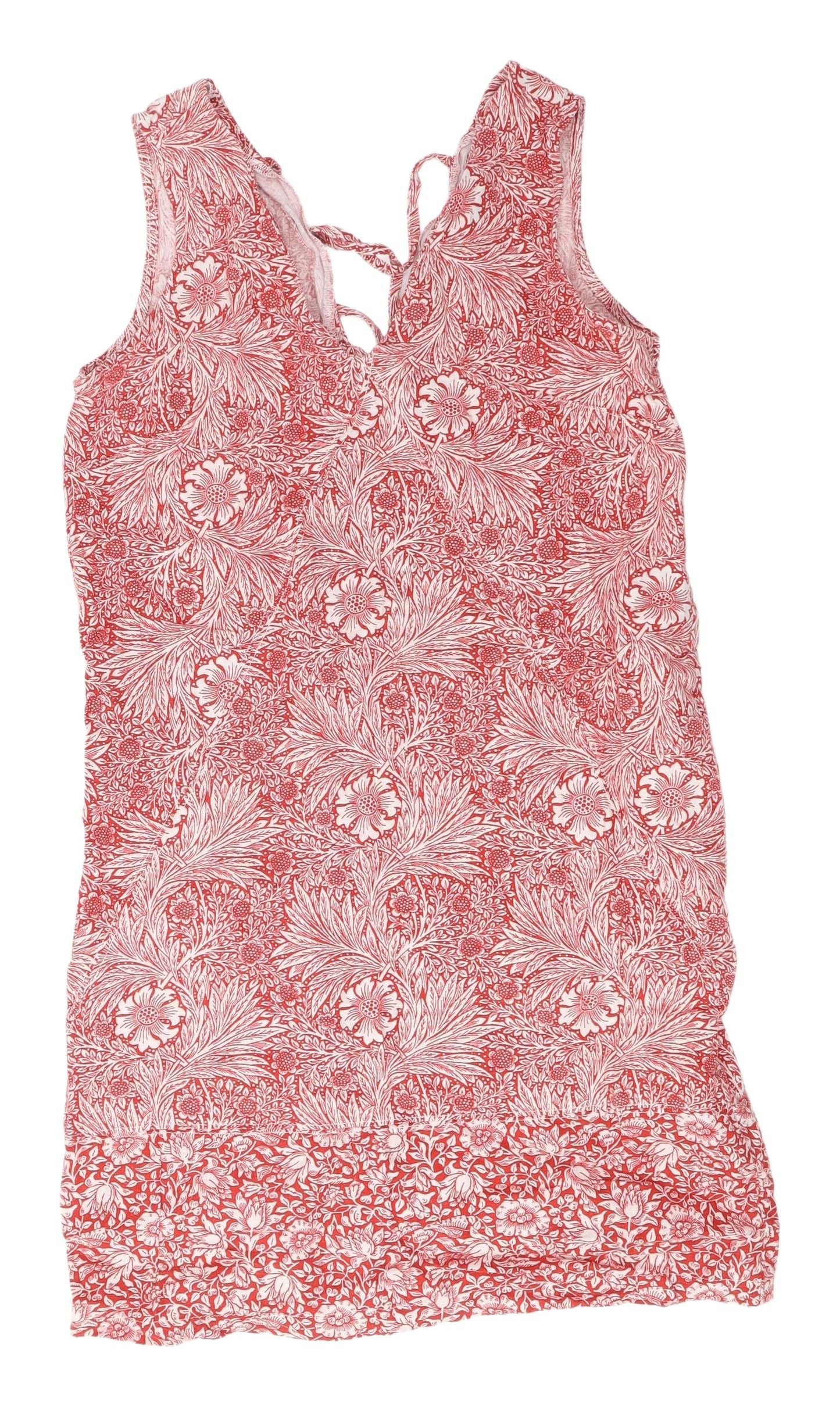 Next Women's Red Floral V-Neck Dress Size 10