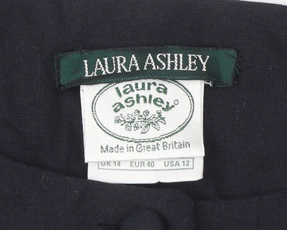 Laura Ashley Women's Black Cotton Button Blouse Size 14