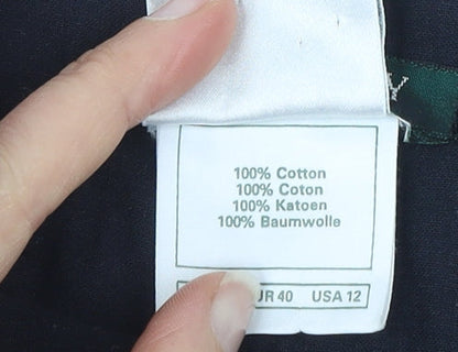 Laura Ashley Women's Black Cotton Button Blouse Size 14