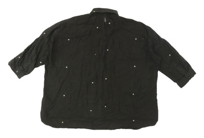Womens UK Size S Zara Green Basic Button-Up