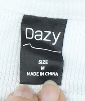 Womens UK Size M Dazy Grey Cropped T-Shirt