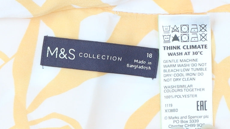 Womens UK Size 18 Marks and Spencer Yellow Camisole Blouse