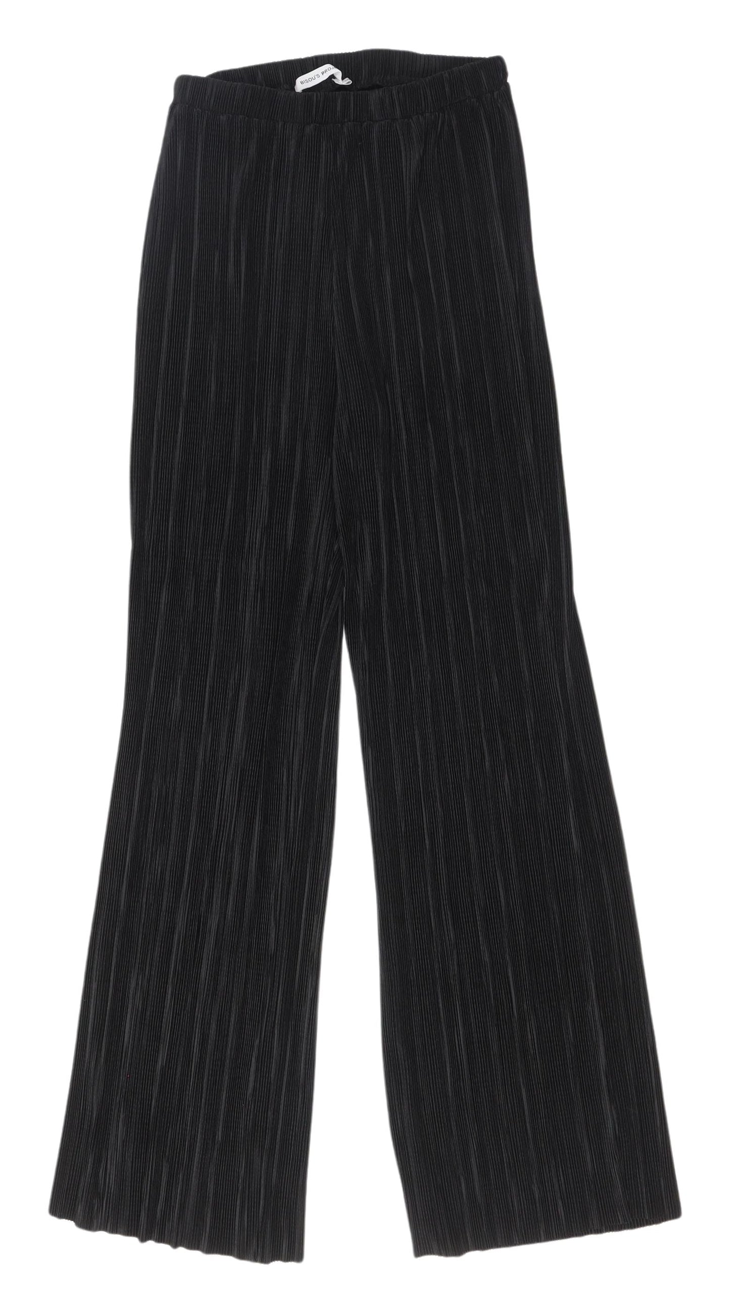 Bisou's Project Women's Black Wide-Leg Trousers S
