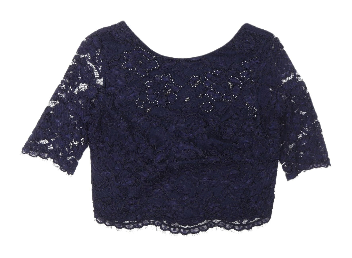 Womens UK Size 10 Coast Blue Cropped Blouse