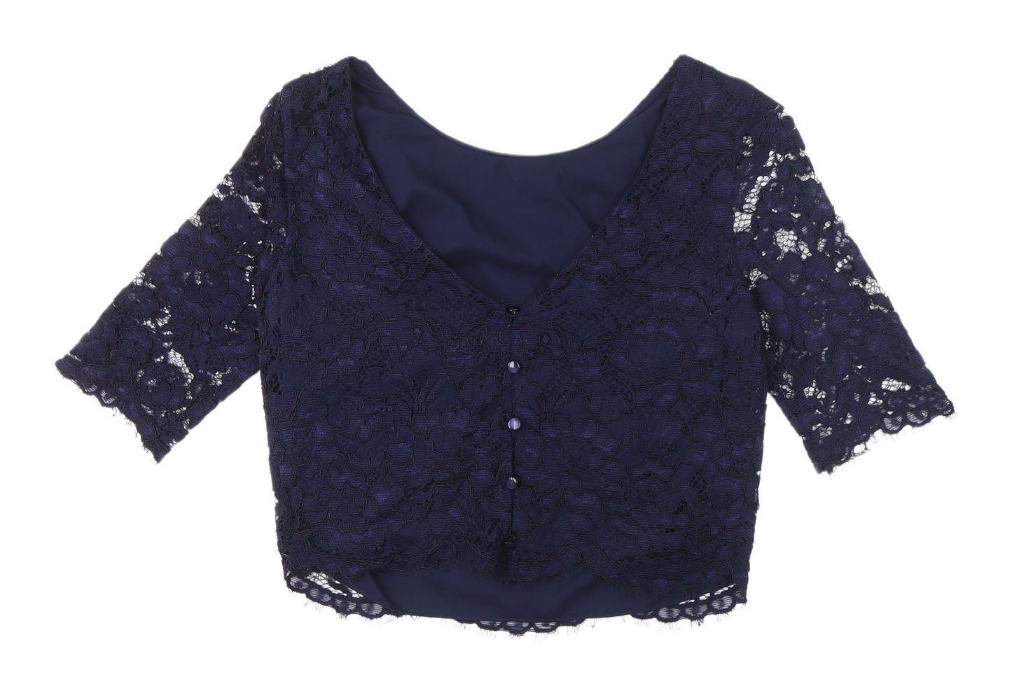 Womens UK Size 10 Coast Blue Cropped Blouse