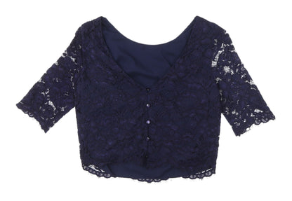Womens UK Size 10 Coast Blue Cropped Blouse