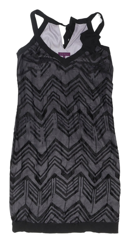Début Women’s Black Sleeveless Chevron Dress Size 12