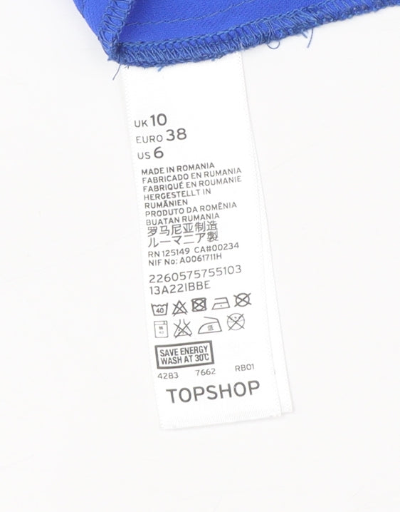 Womens UK Size 10 Topshop Blue Camisole Tank