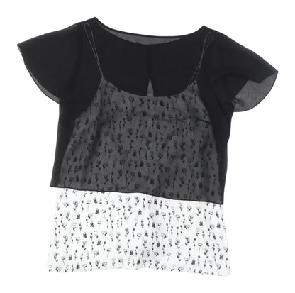 Womens UK Size 8 Mint Velvet Black Cropped Blouse