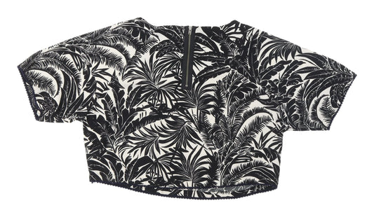 Womens UK Size 8 Topshop Black Cropped Blouse