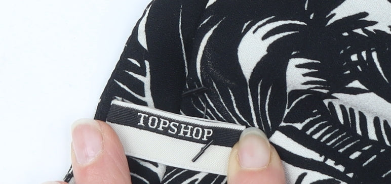 Womens UK Size 8 Topshop Black Cropped Blouse