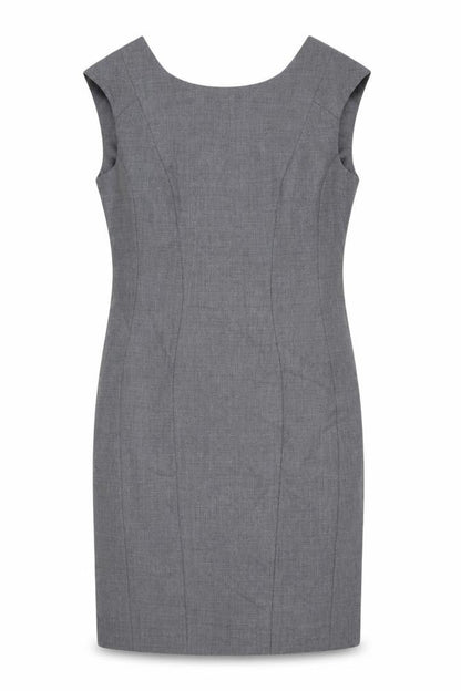 H&M Women's Grey Sheath Dress - Size 6, Sleeveless