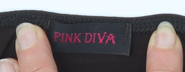 Pink Diva Brown Halter Dress Women Size 8