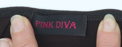 Pink Diva Brown Halter Dress Women Size 8