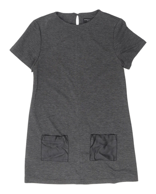 Dorothy Perkins Women's Grey Shift Dress Size 8