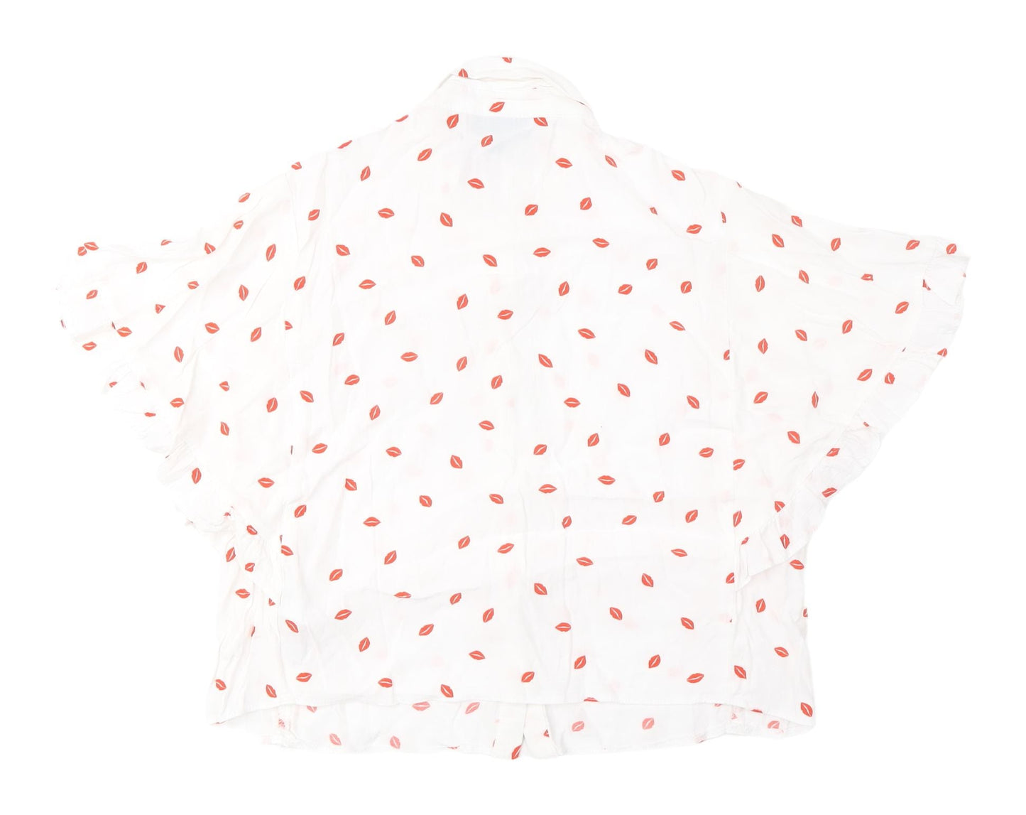 Topshop Women’s White Blouse UK 8 with Button Accents