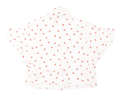 Topshop Women’s White Blouse UK 8 with Button Accents