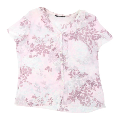 Womens UK Size 16 BM Pink Wrap Blouse