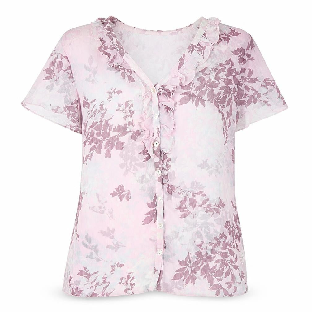 Womens UK Size 16 BM Pink Wrap Blouse