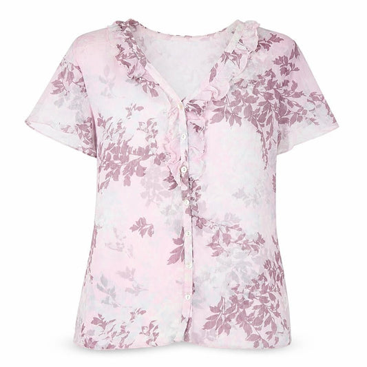 Womens UK Size 16 BM Pink Wrap Blouse