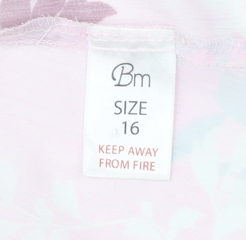 Womens UK Size 16 BM Pink Wrap Blouse