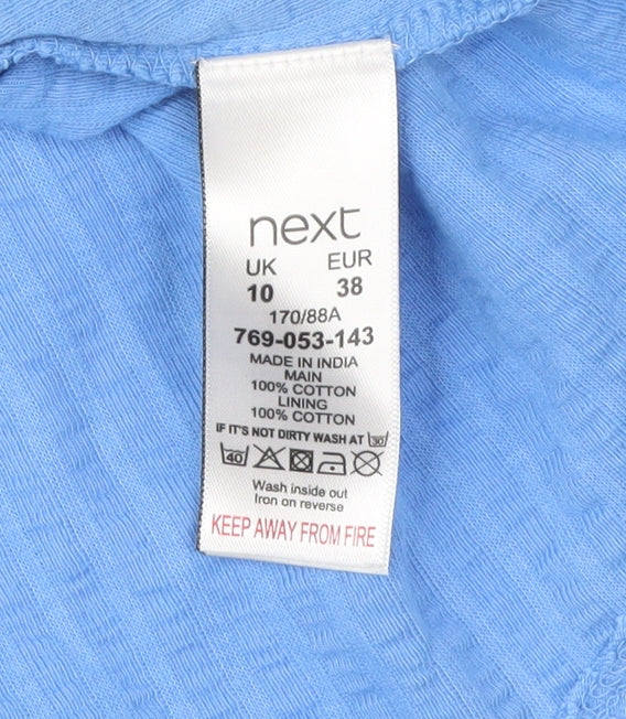 Womens UK Size 10 NEXT Blue Basic Blouse