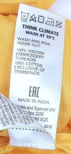 Womens UK Size 12 Marks and Spencer Yellow Camisole Blouse