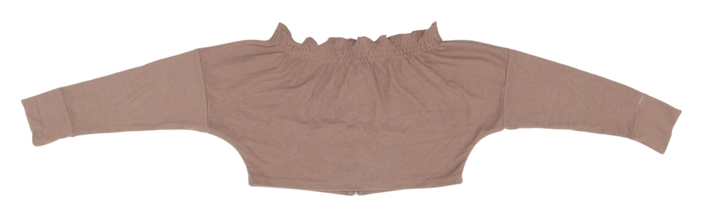 Manière De Voir Brown Cropped Blouse for Women - Size 10