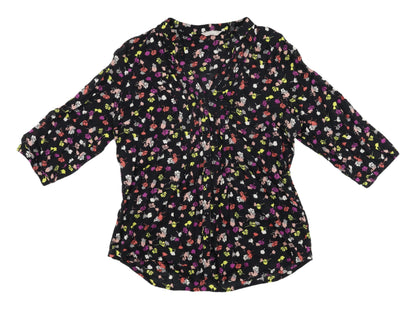 Womens UK Size 14 Anthology Black Basic Blouse