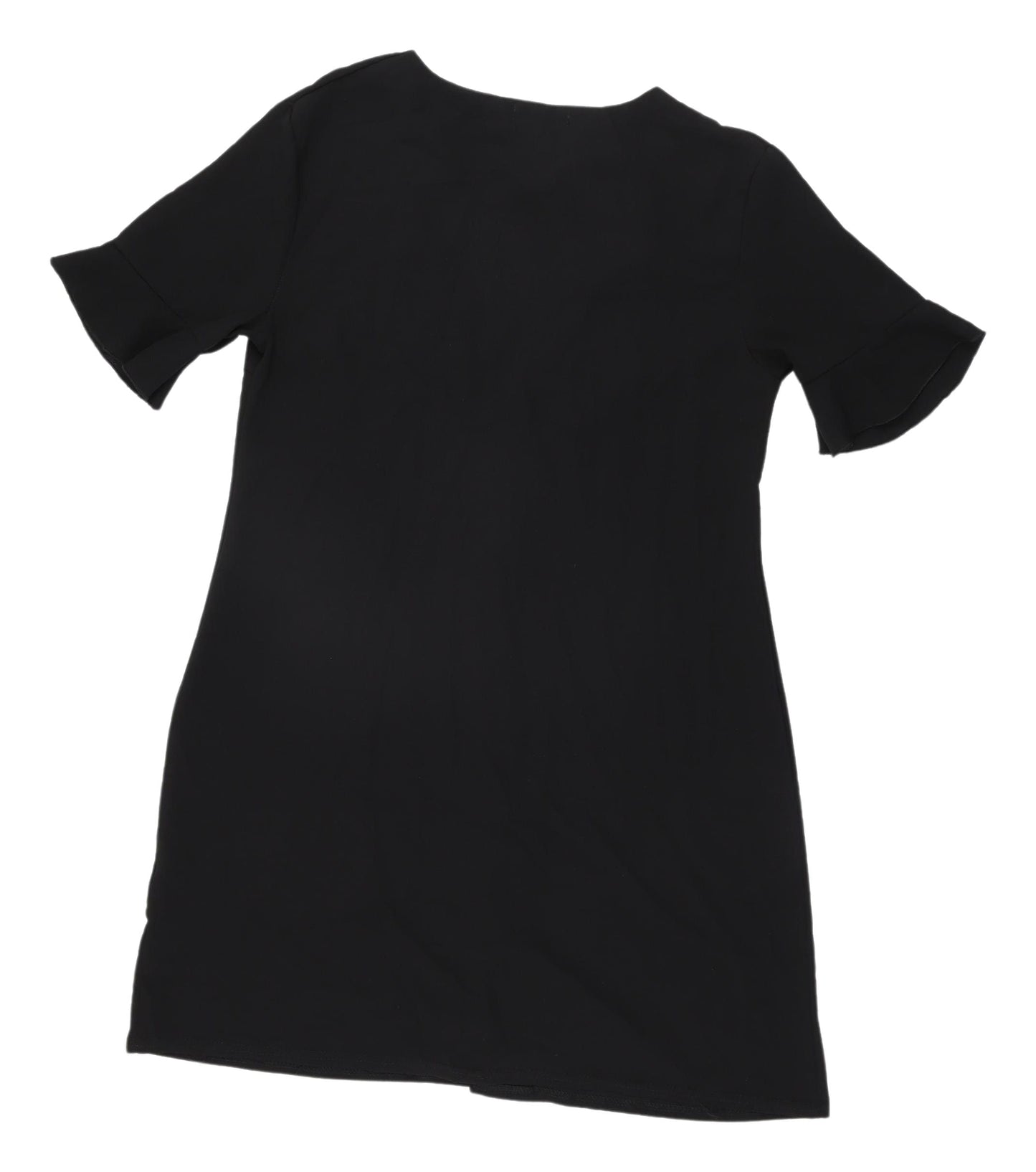 PrettyLittleThing Black V-Neck Shirt Dress Size 10