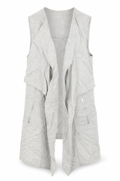 New Look Women's Grey Waistcoat Size 6 Linen Blend