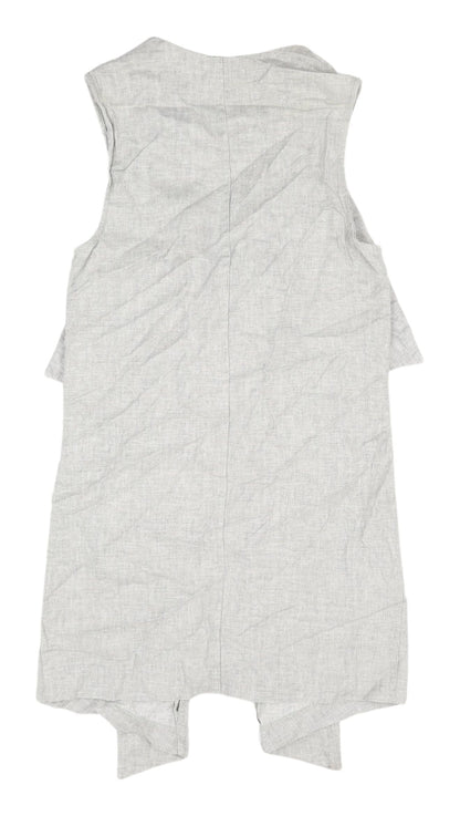 New Look Women's Grey Waistcoat Size 6 Linen Blend