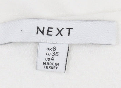 Womens UK Size 8 NEXT Ivory Jersey Blouse