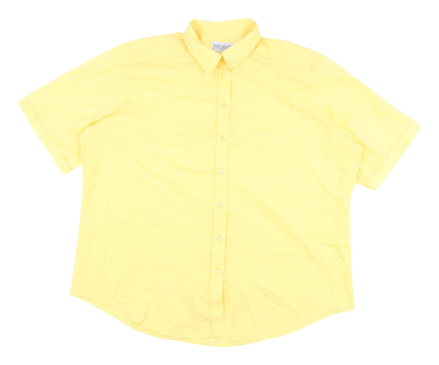 Womens UK Size 24 James Meade Yellow Basic Button-Up